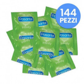 Preservativi uomo ritardanti profilattici lubrificati pasante infinity 144 pz