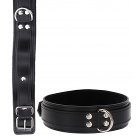 Collare in pelle bondage accessorio nero fetish costrittivo per giochi sadomaso