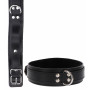 Collare in pelle bondage accessorio nero fetish costrittivo per giochi sadomaso