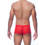 Boxer intimo uomo sexy mutanda maschile in pizzo rosso trasparente a vita bassa