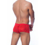 Boxer intimo uomo sexy mutanda maschile in pizzo rosso trasparente a vita bassa