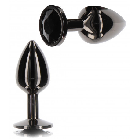 Plug anale in metallo con coda a pietra dilatatore black dildo liscio fallo butt