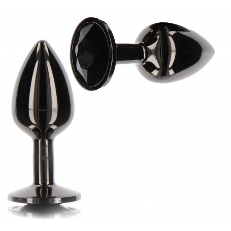 Plug anale in metallo con pietra mini dilatatore black dildo liscio piccolo butt