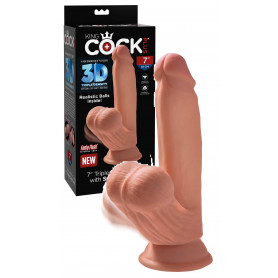 Fallo realistico triple density dildo con ventosa testicoli pene vaginale anale