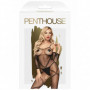 Intimo aperto sexy donna bodystocking nero a rete lingerie trasparente in nylon