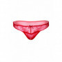 Tanga aperto in rete e pizzo floreale perizoma rosso lingerie donna sexy erotica