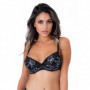 Reggiseno nero in pizzo con ricamo floreale intimo hot donna lingerie sexy bra