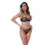 Reggiseno nero sexy con gioiello intimo donna lingerie trasparente sfoderato hot