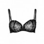 Reggiseno nero sexy con gioiello intimo donna lingerie trasparente sfoderato hot