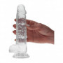 Fallo realistico con ventosa e testicoli dildo vaginale anale pene finto 7,5"