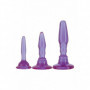 Dilatatore anale kit plug butt mini maxi con ventosa set dildo liscio morbido