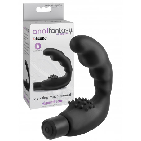 Vibratore anale in silicone fallo dildo vibrante stimolatore per prostata nero