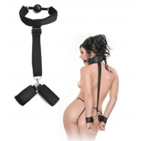 Costrittivo bondage sexy manette collare con morso restraint gag ball sadomaso