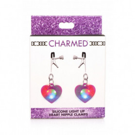 Morsetti capezzolo con luci LED Heart viola