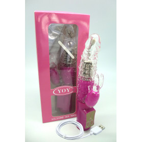 vibratore rabbit rotante ricaricabile purple joy