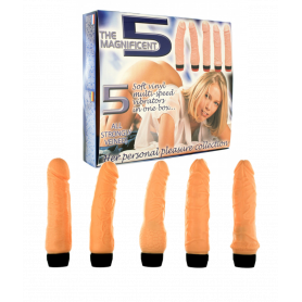 Kit vario vibratore realistico set dildo vibranti fallo anale vaginale mini maxi