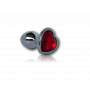 Mini plug liscio con pietra rossa a cuore fallo strano