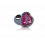 Mini dilatatore stimolatore anale in metallo plug liscio con pietra rosa a cuore