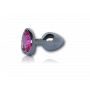 Mini dilatatore stimolatore anale in metallo plug liscio con pietra rosa a cuore