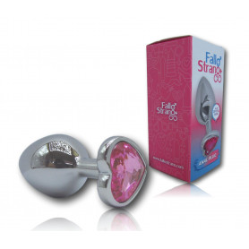 Butt plug anale in metallo con pietra rosa fallo dilatatore medio dildo liscio