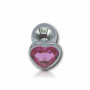 Butt plug anale in metallo con pietra rosa fallo dilatatore medio dildo liscio