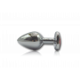 Butt plug liscio dilatatore anale fallo in metallo con pietra rossa dildo medio
