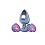 Set plug dilatatore anale mini medio maxi kit dildo in metallo con pietra rosa