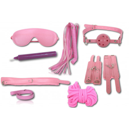 HOT BOX FALLO STRANO Kit accessori bondage per giochi erotici di coppia sex set rosa col pelo