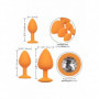 Kit butt plug in silicone set dilatatore anale dildo mini maxi con gemma chiara