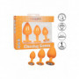 Kit butt plug in silicone set dilatatore anale dildo mini maxi con gemma chiara