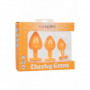 Kit butt plug in silicone set dilatatore anale dildo mini maxi con gemma chiara