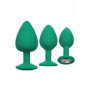 Set dilatatore anale in silicone kit buttplug mini max fallo con gioiello chiaro
