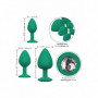 Set dilatatore anale in silicone kit buttplug mini max fallo con gioiello chiaro