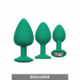 Set dilatatore anale in silicone kit buttplug mini max fallo con gioiello chiaro