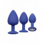 Kit plug anale sex set fallo in silicone dilatatore mini maxi dildo con gioiello