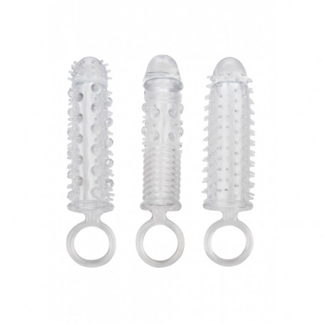 Set guaina fallica kit ingrandimento estensore per il pene con anello manicotto