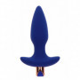 Fallo anale vibrante dilatatore in silicone plug con vibrazione dildo liscio blu