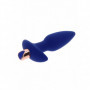 Fallo anale vibrante dilatatore in silicone plug con vibrazione dildo liscio blu
