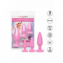 Kit Plug in silicone set dilatatore anale sonda con gemma rosa fallo stimolatore