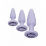 Set dilatatore anale in silicone kit plug fallo liscio mini maxi dildo con gemma