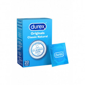 DUREX CLASSIC NATURAL  preservativi classici condom in lattice trasparente 20 pz