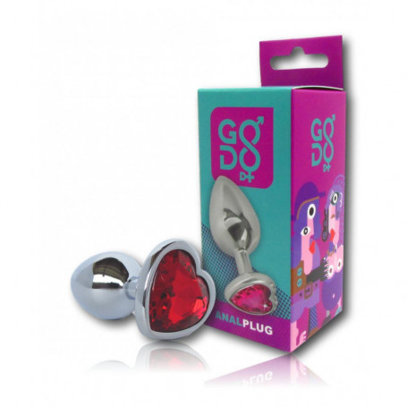 Plug anale Godo di+ piccolo in metallo cuore rosso