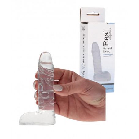 Pene finto piccolo vaginale anale dildo realistico mini fallo con testicoli 4,5"