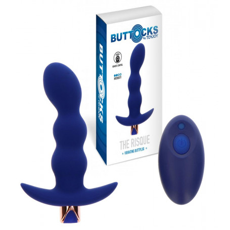 Vibratore anale dilatatore in silicone dildo a sfere plug vibrante fallo liscio