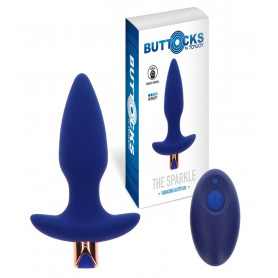 Fallo anale vibrante dilatatore in silicone plug con vibrazione dildo liscio blu