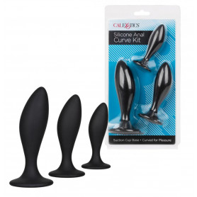 Kit plug set dilatatore mini maxi fallo nero in silicone dildo stimolatore anale