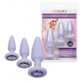 Set dilatatore anale in silicone kit plug fallo liscio mini maxi dildo con gemma