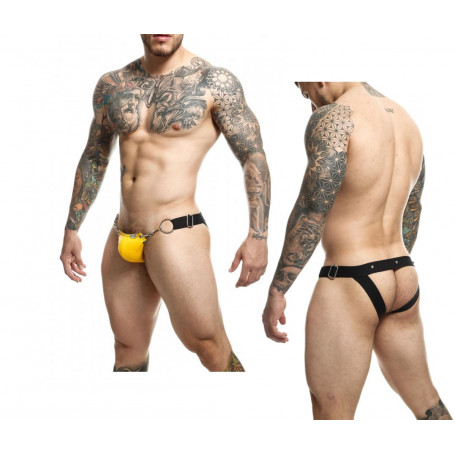 Perizoma maschile in ecopelle giallo abbigliamento erotico uomo intimo sexy men