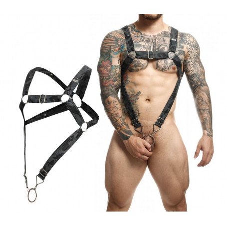 Men body harness intimo uomo hot abbigliamento sexy maschile ecopelle con anello