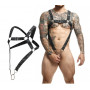 Men body harness intimo uomo hot abbigliamento sexy maschile ecopelle con anello